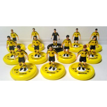 Subbuteo Andrew Table Soccer AEK Athens 1977-78 on WSB Professional bases WITH DETAILS